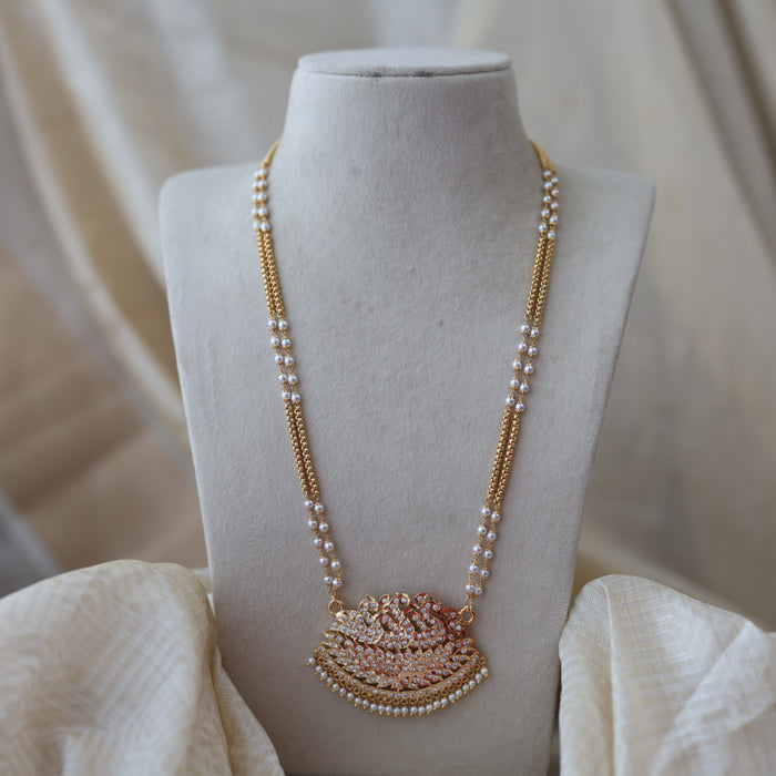Heritage gold plated padakam long necklace HP7866