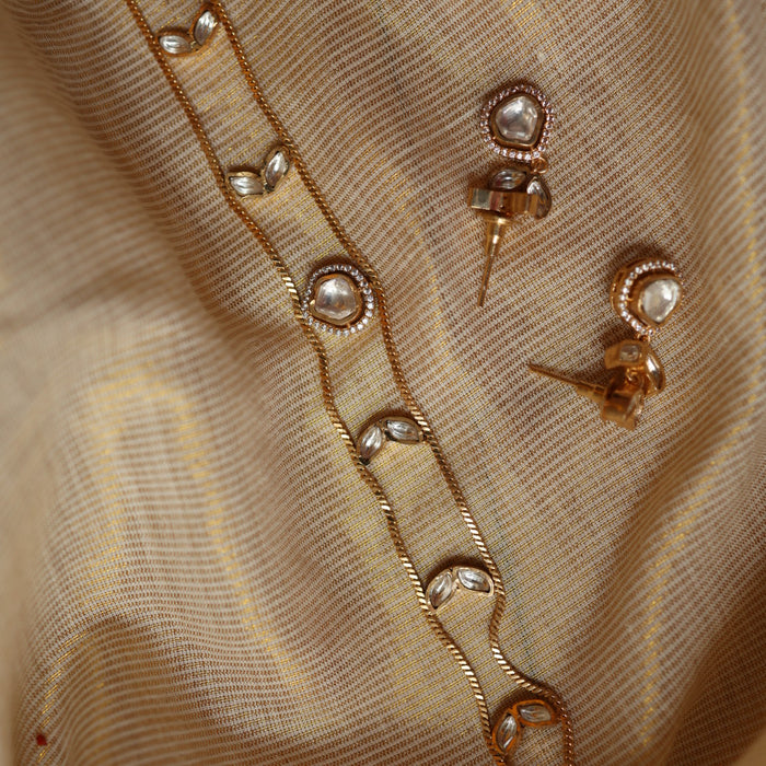 Minimal kundan choker necklace with earrings MS1055