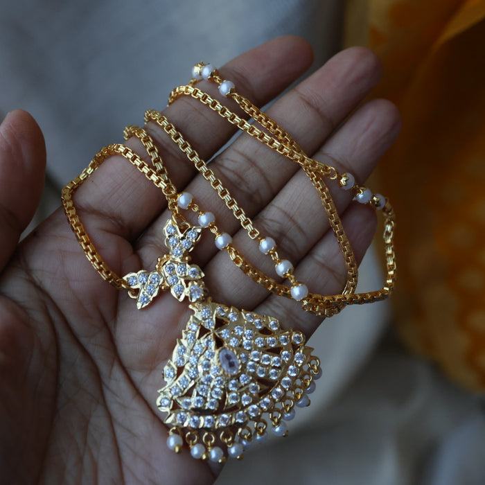 Heritage gold plated padakam long necklace HP7889