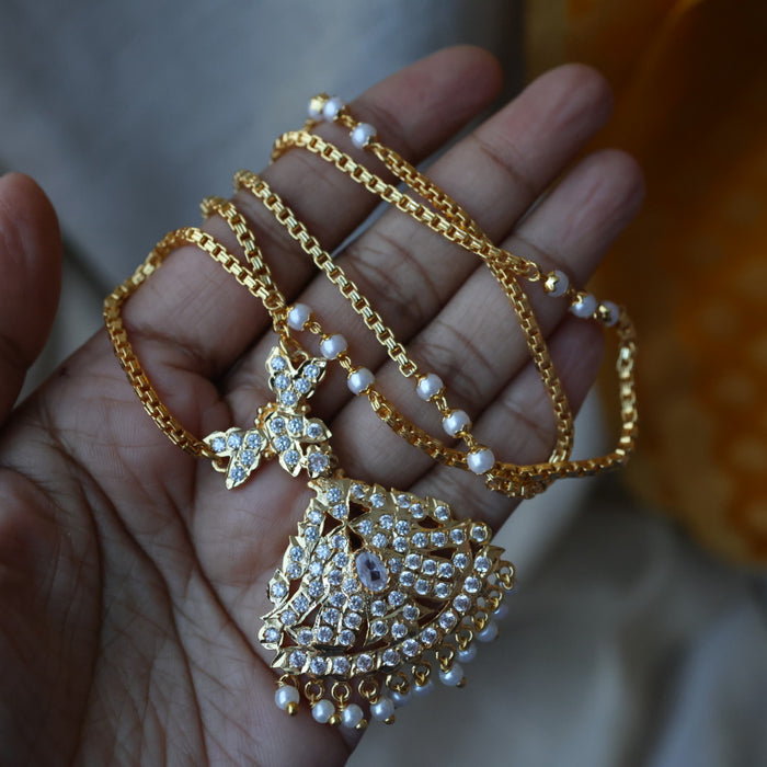 Heritage gold plated padakam long necklace HP7889
