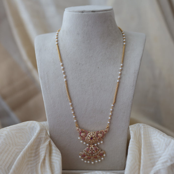 Heritage gold plated padakam long necklace HP876