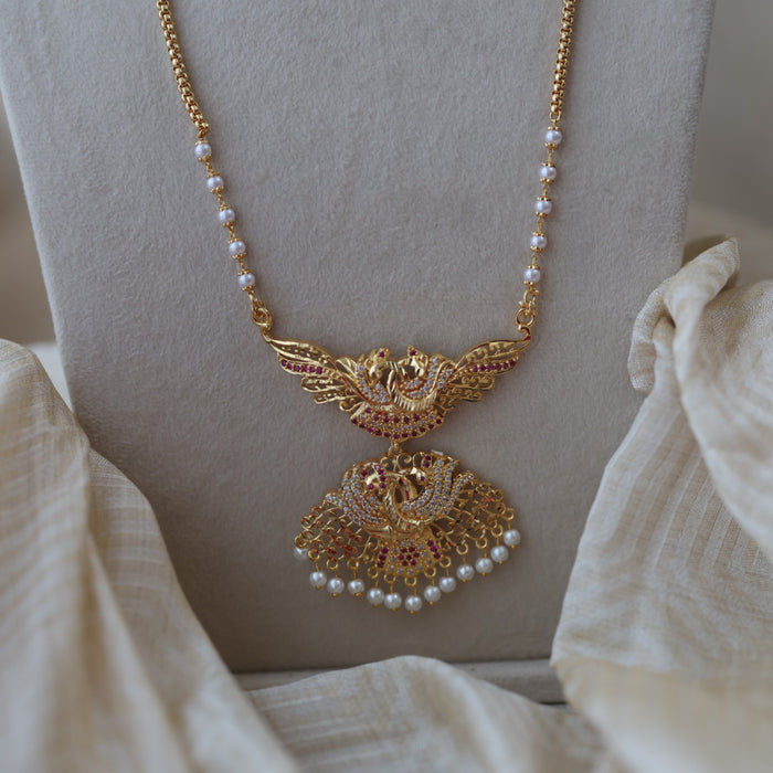 Heritage gold plated padakam long necklace HP0432