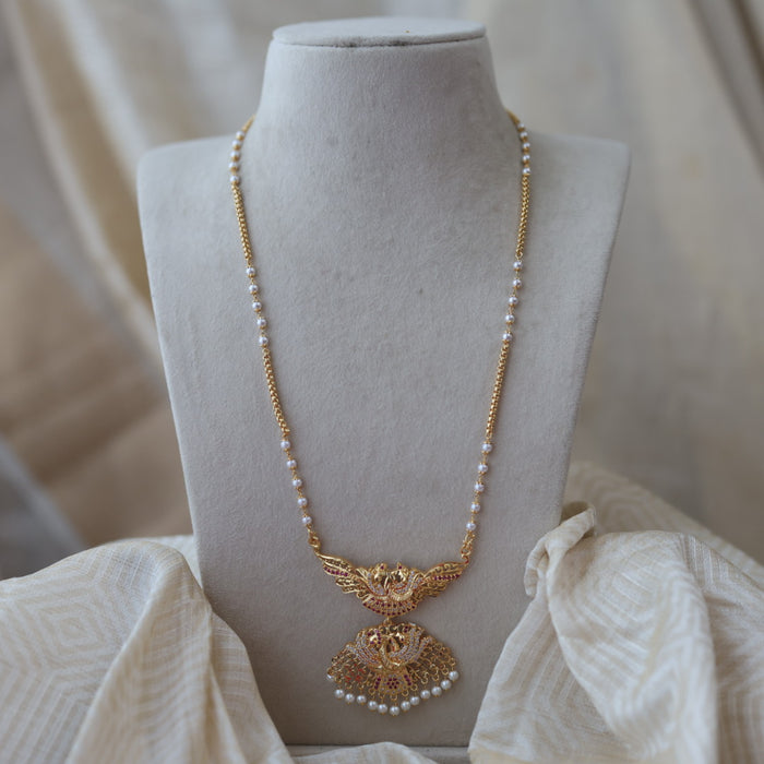 Heritage gold plated padakam long necklace HP0432