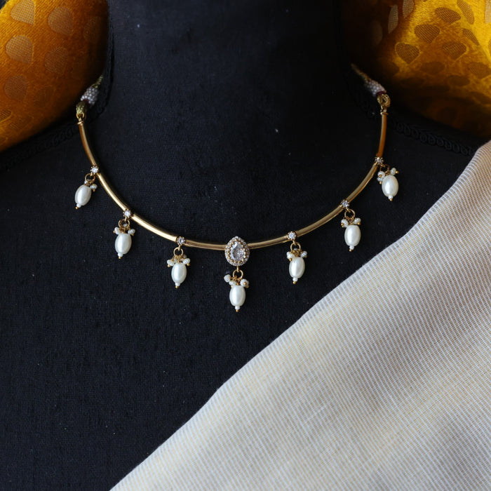 Antique simple short necklace with earrings TTS40903