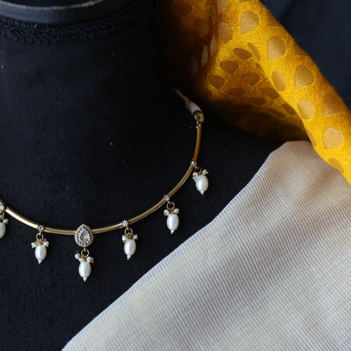 Antique simple short necklace with earrings TTS40903