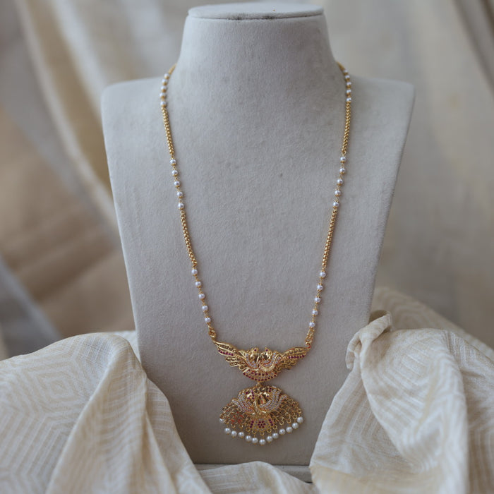 Heritage gold plated padakam long necklace HP0432