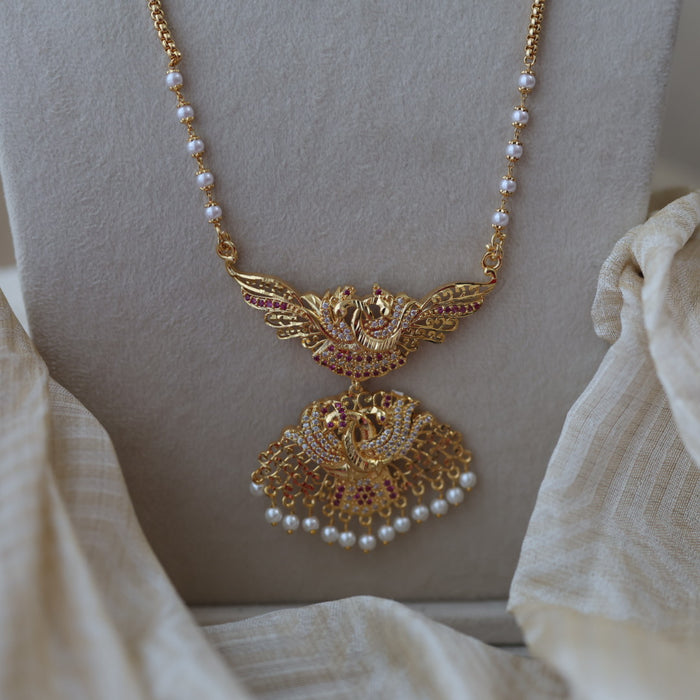 Heritage gold plated padakam long necklace HP0432