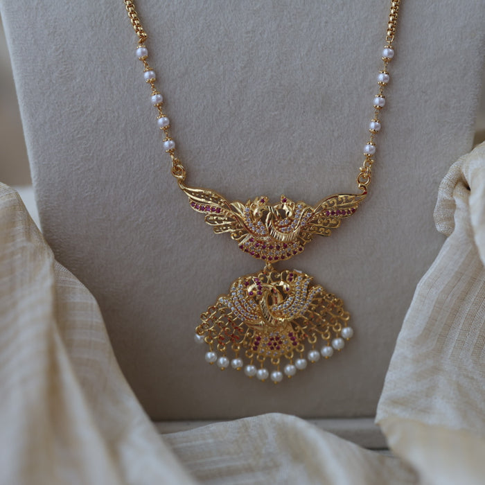 Heritage gold plated padakam long necklace HP0432