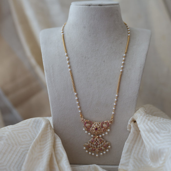 Heritage gold plated padakam long necklace HP59897