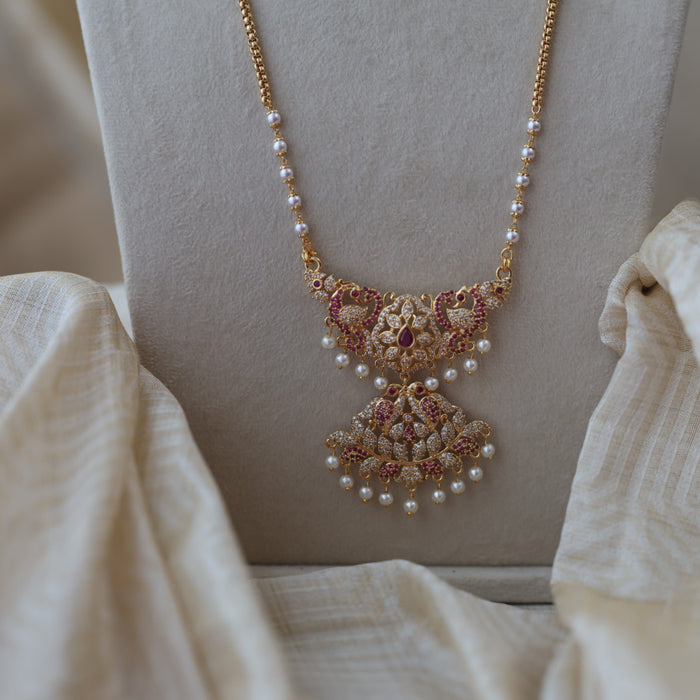 Heritage gold plated padakam long necklace HP59897