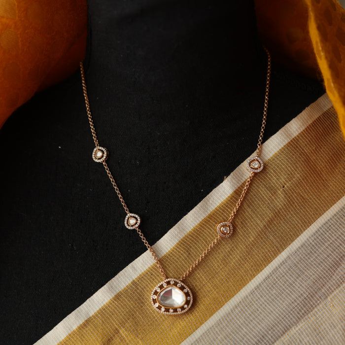 Minimal kundan necklace with earrings MS112