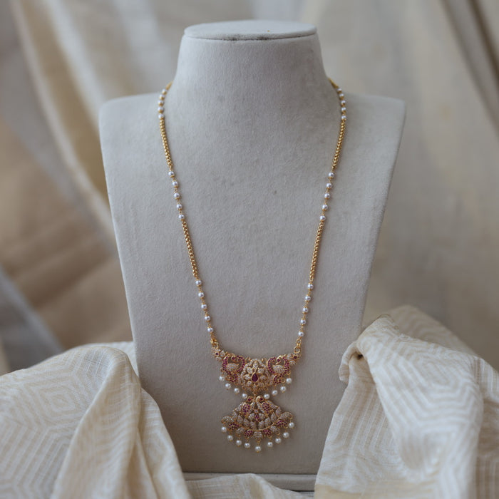 Heritage gold plated padakam long necklace HP59897