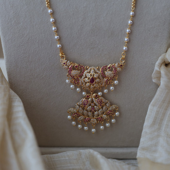 Heritage gold plated padakam long necklace HP59897