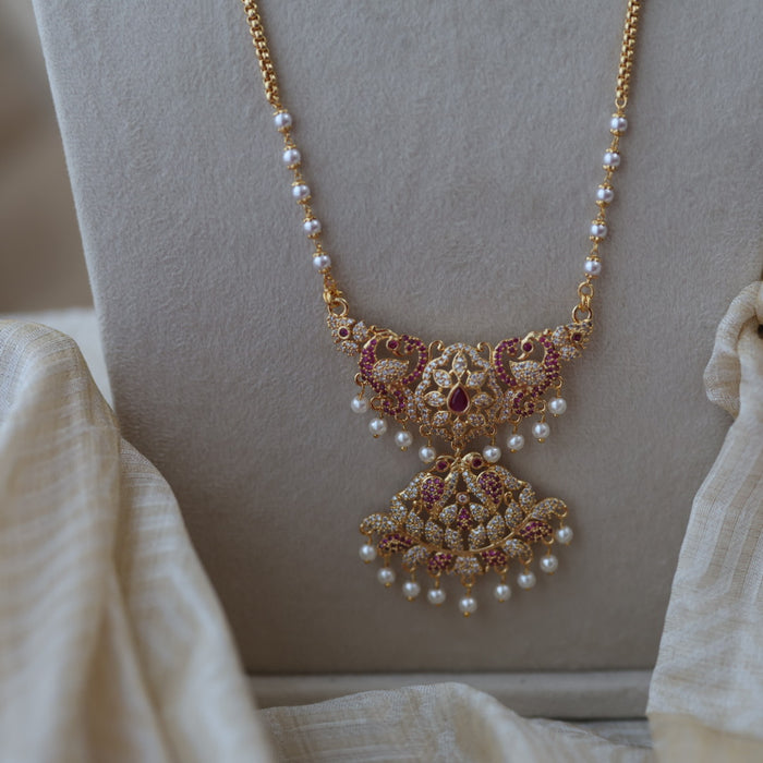 Heritage gold plated padakam long necklace HP59897