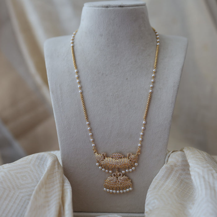 Heritage gold plated padakam long necklace HP589