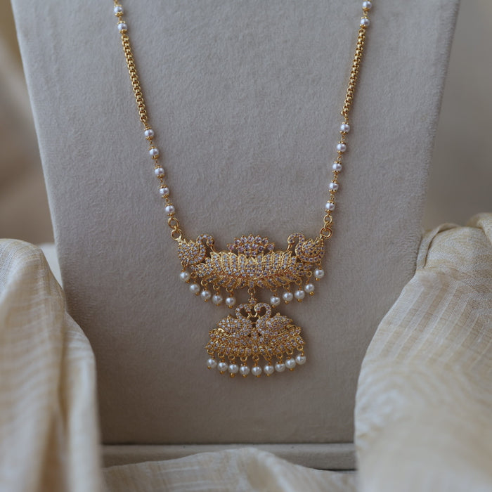 Heritage gold plated padakam long necklace HP589