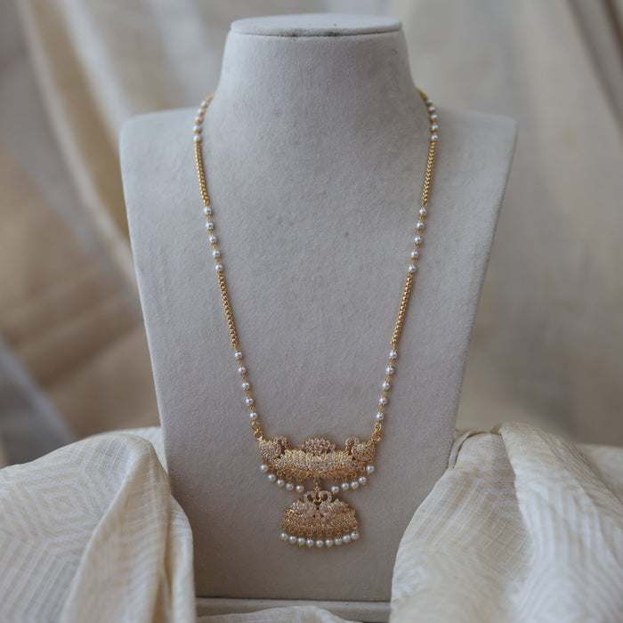 Heritage gold plated padakam long necklace HP589
