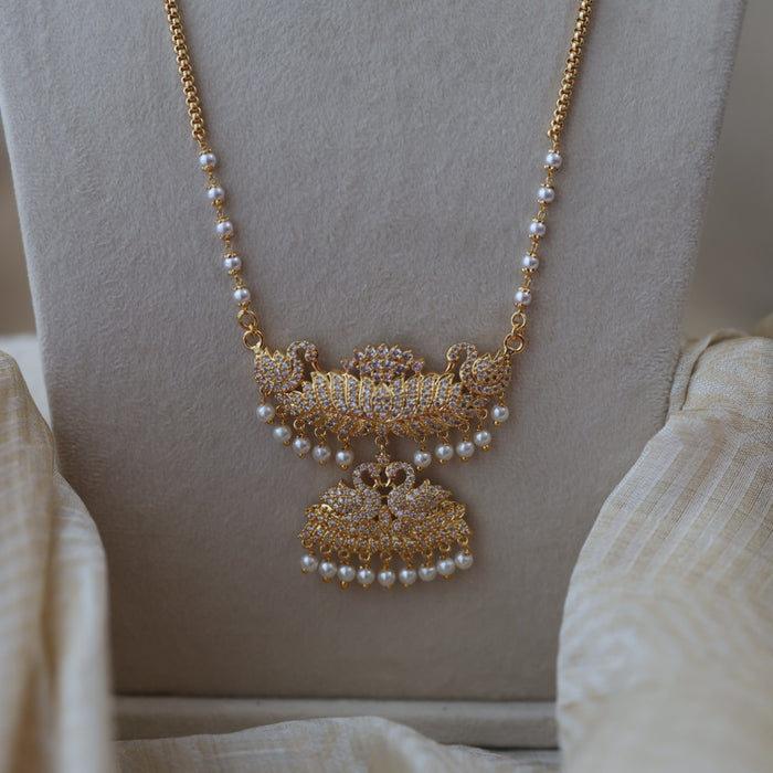 Heritage gold plated padakam long necklace HP589