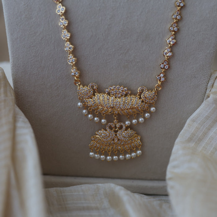 Heritage gold plated padakam long necklace HP5312