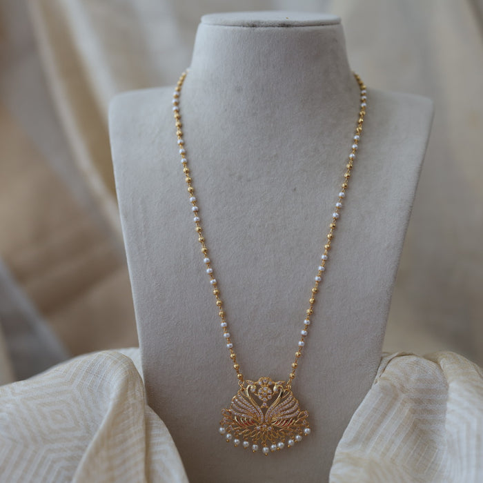 Heritage gold plated padakam long necklace HP5311