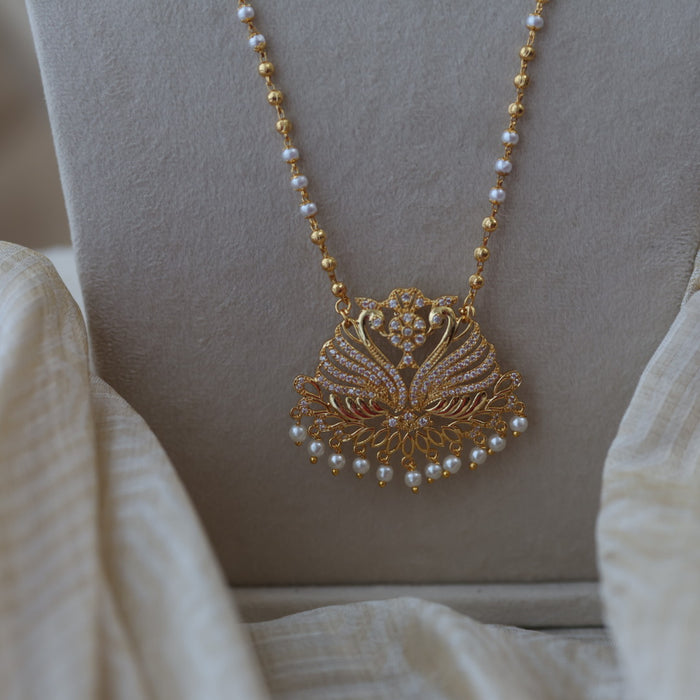 Heritage gold plated padakam long necklace HP5311