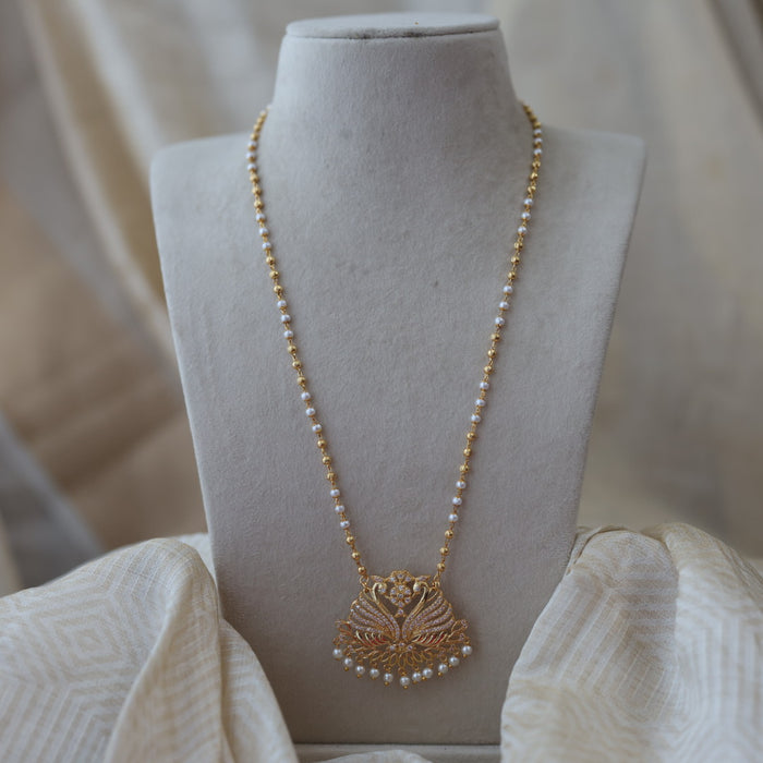 Heritage gold plated padakam long necklace HP5311