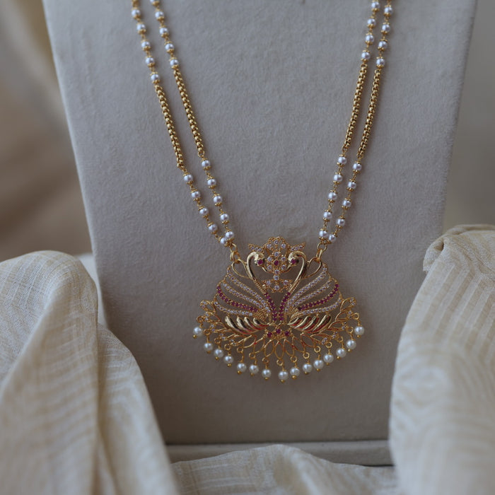 Heritage gold plated padakam long necklace HP786