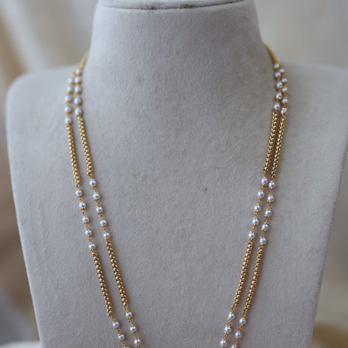 Heritage gold plated padakam long necklace HP786