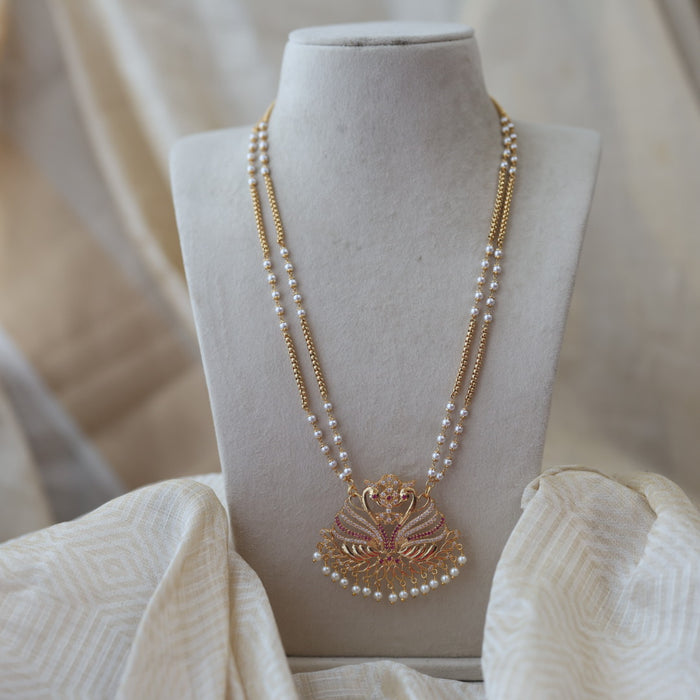 Heritage gold plated padakam long necklace HP786