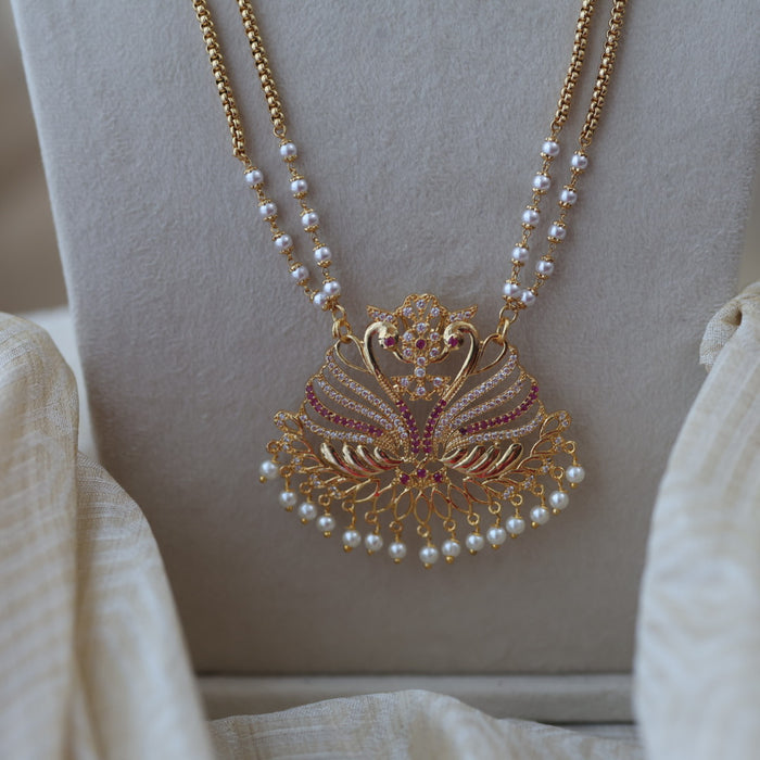 Heritage gold plated padakam long necklace HP786