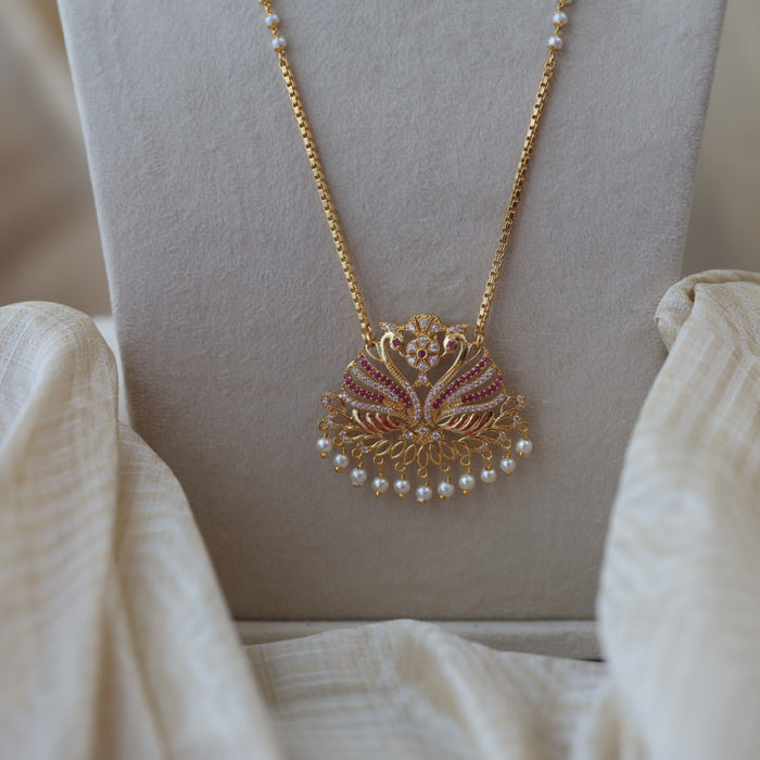 Heritage gold plated padakam long necklace HP5454