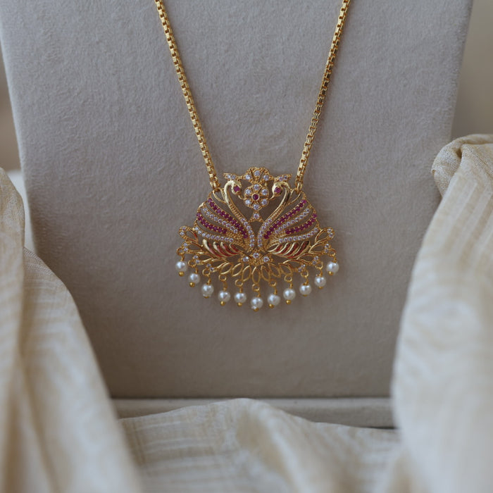 Heritage gold plated padakam long necklace HP5454
