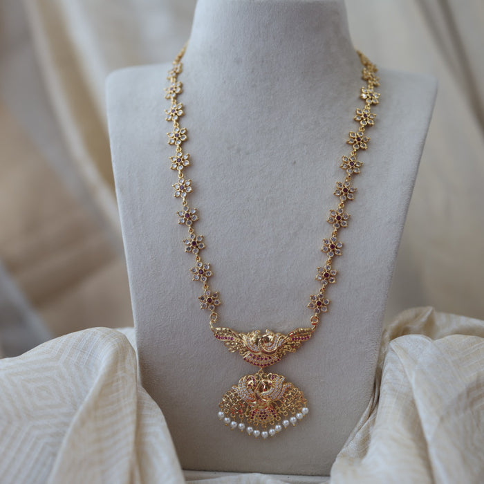 Heritage gold plated padakam long necklace HP53809