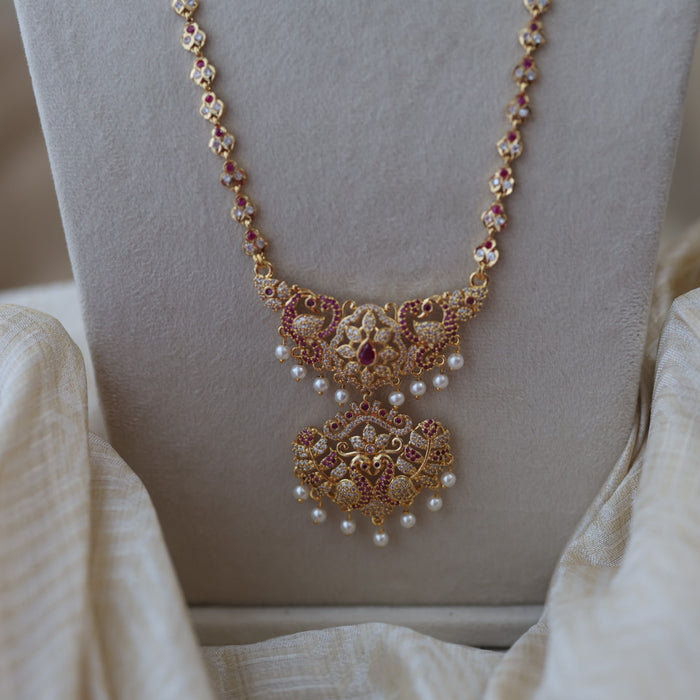 Heritage gold plated padakam long necklace HP5367