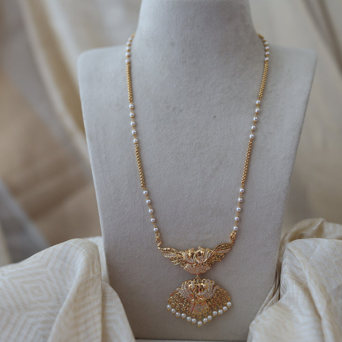 Heritage gold plated padakam long necklace HP5332
