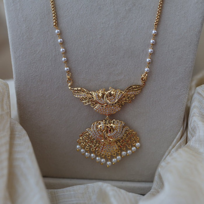 Heritage gold plated padakam long necklace HP5332