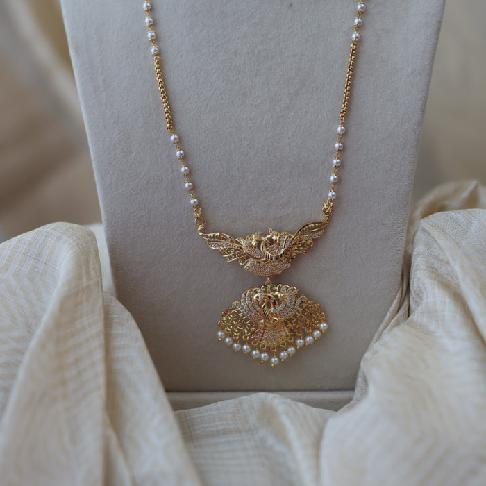 Heritage gold plated padakam long necklace HP5332
