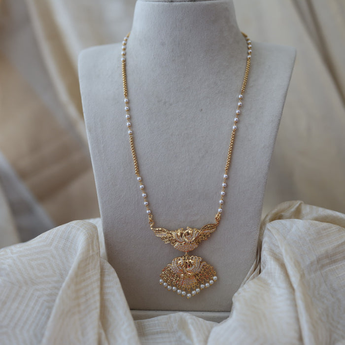 Heritage gold plated padakam long necklace HP5332