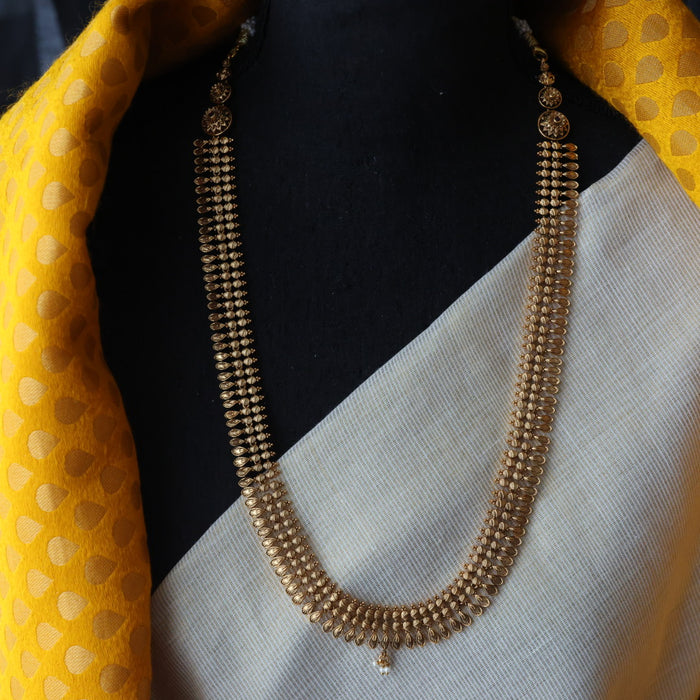 Antique gold long and short necklace and earrings HLS0012