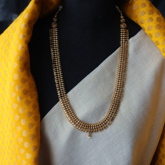 Antique gold long and short necklace and earrings HLS0012