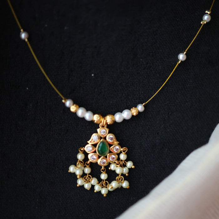 Heritage gold plated invisible short necklace IN9038