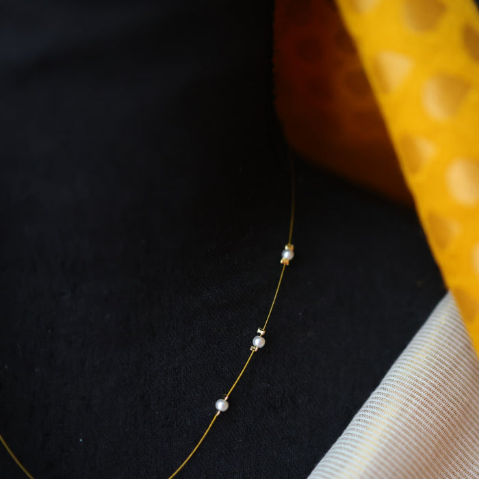 Heritage gold plated invisible short necklace IN9038
