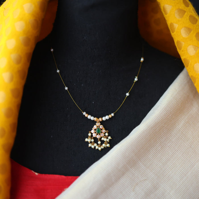 Heritage gold plated invisible short necklace IN9038