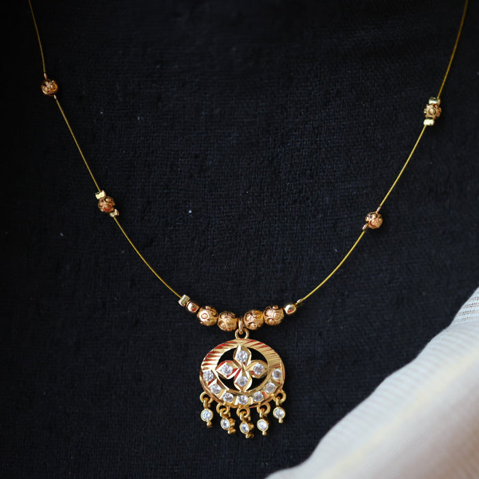 Heritage gold plated invisible short necklace IN9037