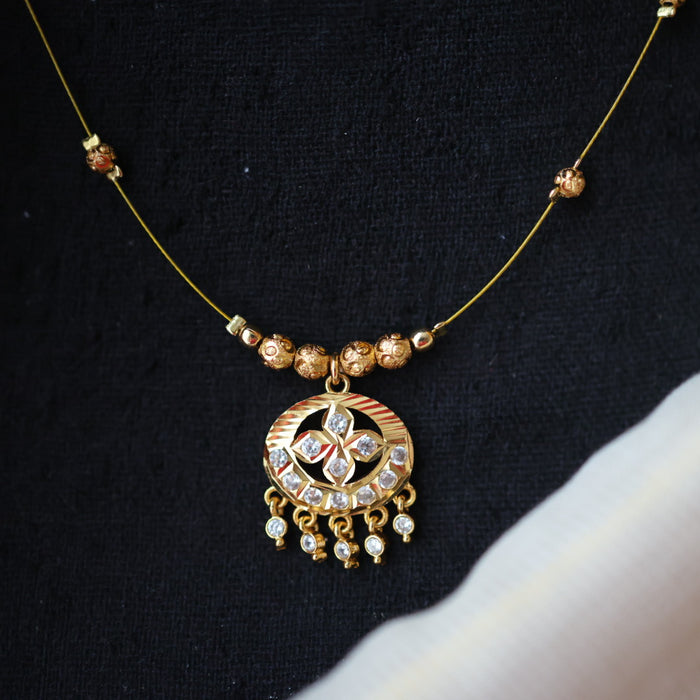 Heritage gold plated invisible short necklace IN9037