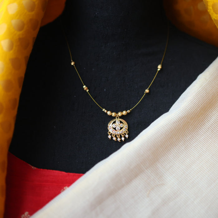 Heritage gold plated invisible short necklace IN9037