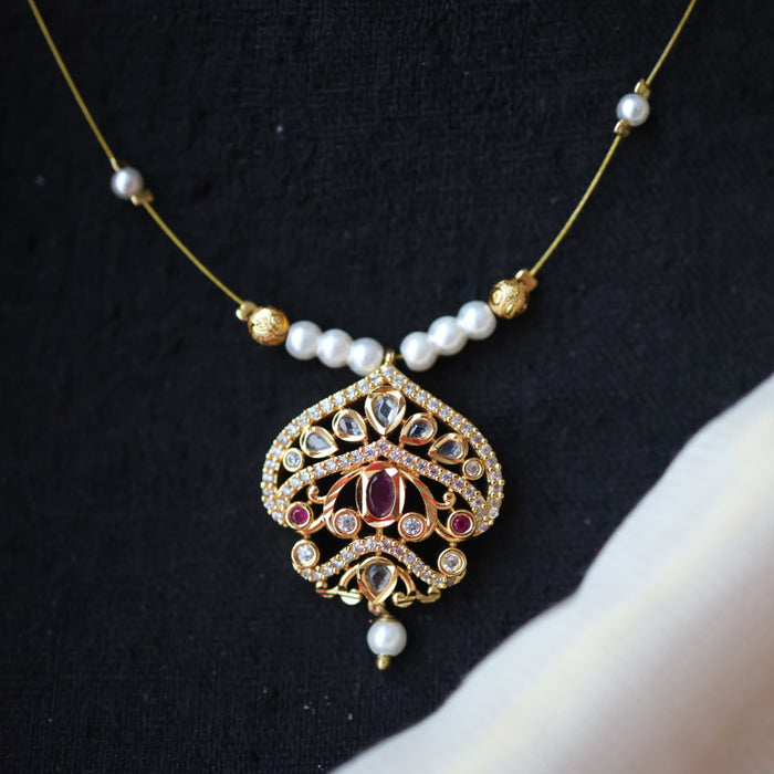 Heritage gold plated invisible short necklace IN9034