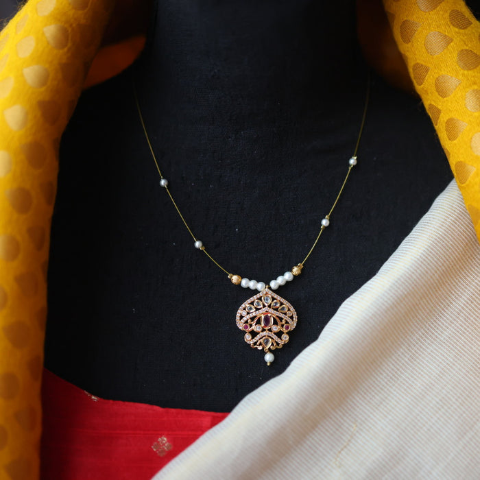 Heritage gold plated invisible short necklace IN9034