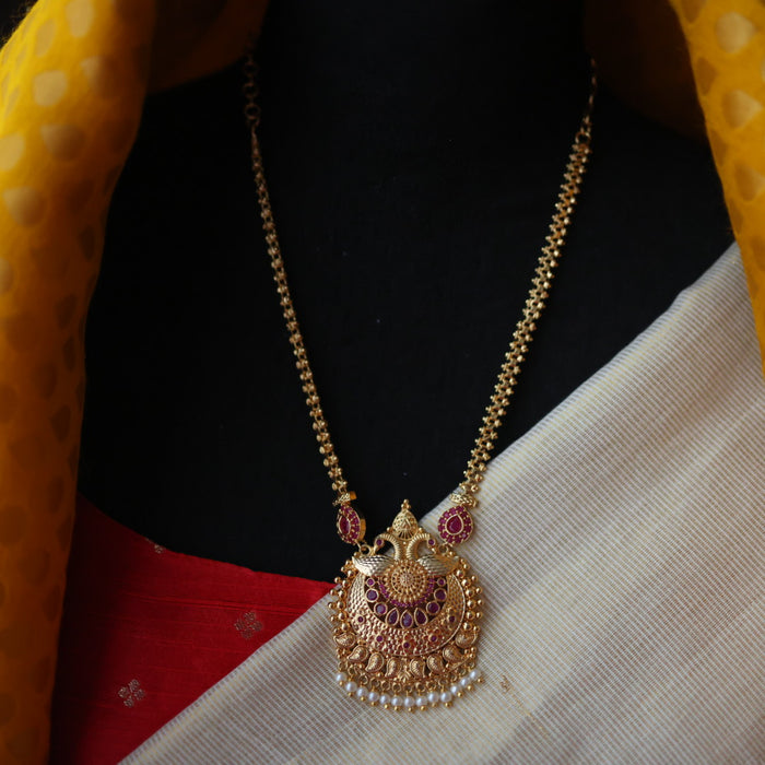 Heritage gold plated padakam short necklace H6710