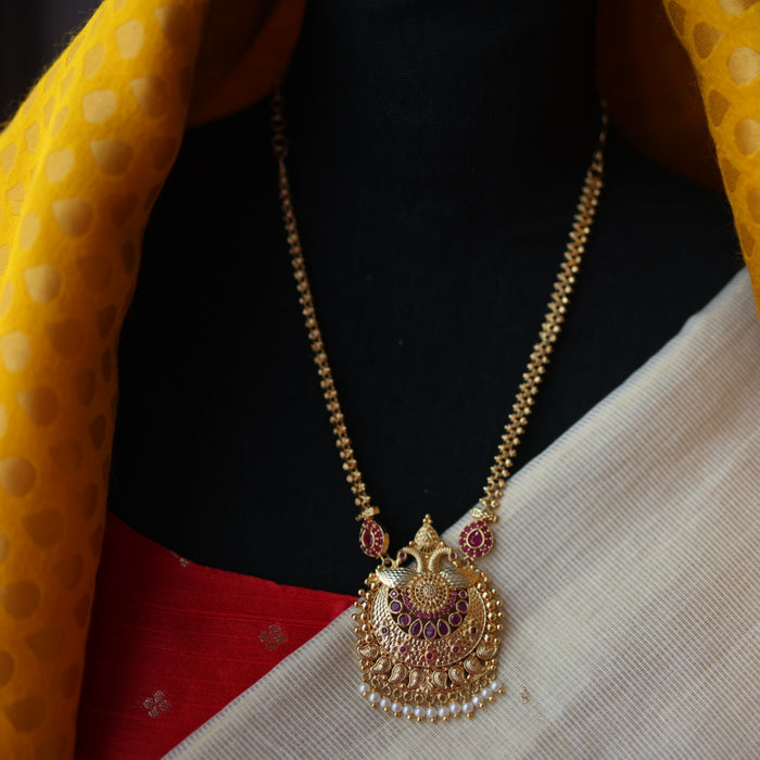 Heritage gold plated padakam short necklace H6710